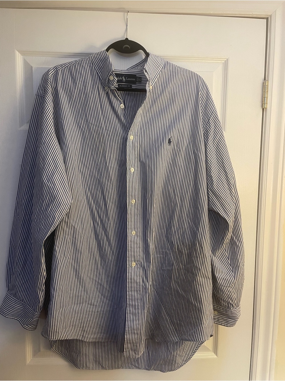 Ralph Lauren Men’s Blue & White Stripe Button-Down Shirt